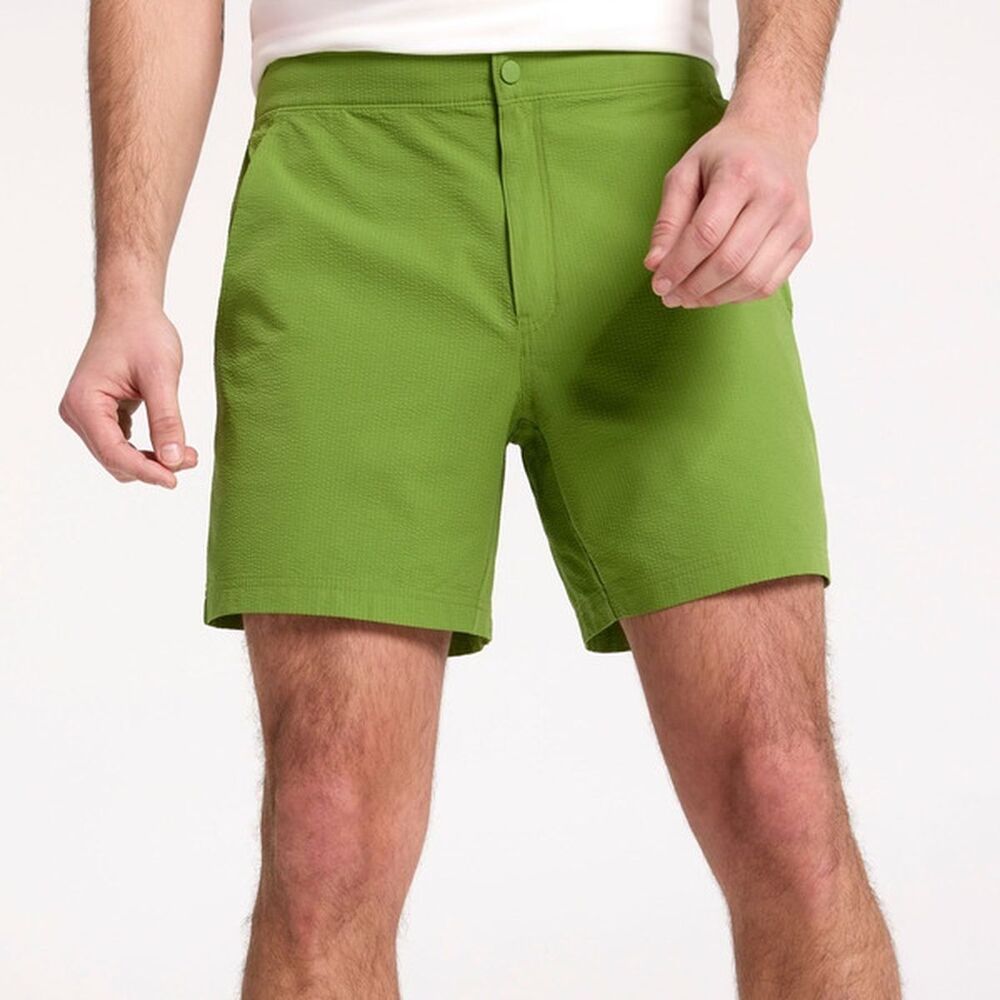 VRST Men's Resort Short Small Green Pulse Seersucker NWT